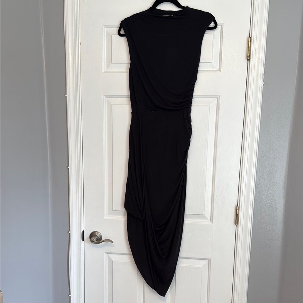Charcoal Gray Draped Women's Dress